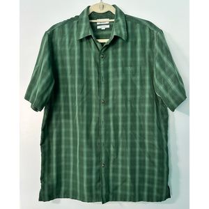 Croft & Barrow Green Plaid Button-Down Shirt – Summer Casual Classic – Large